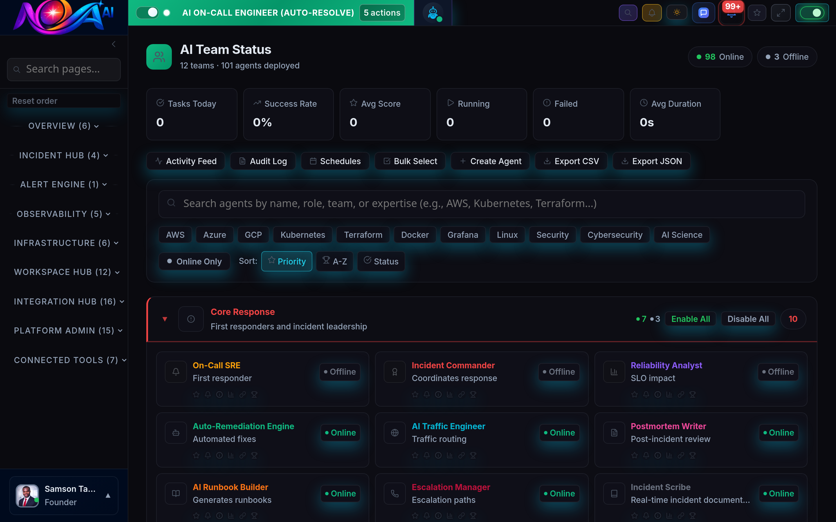 Nova AI Team Status Dashboard
